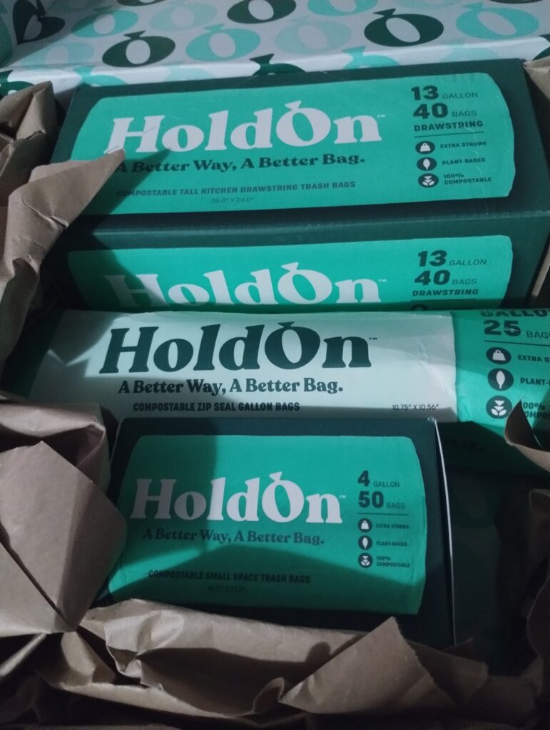 HoldOn Compostable Zipseal Gallon Bags
