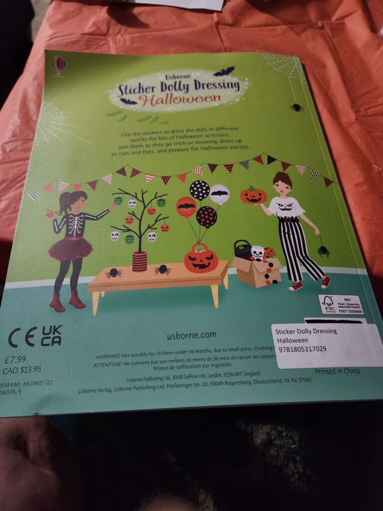 Halloween Gift Guide 23: Sticker Dolly Dressing Halloween: A Halloween Book for Kids