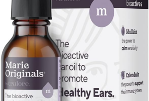 Marie Originals Natural Ear Oil Drops | or Mullein Garlic Oil Ear Drops for Infections Prevention, Herbal Ear Ache Drops for Adults, Kids & Pets, Soothes Ear Pain & Wax Removal, Earache Remedies