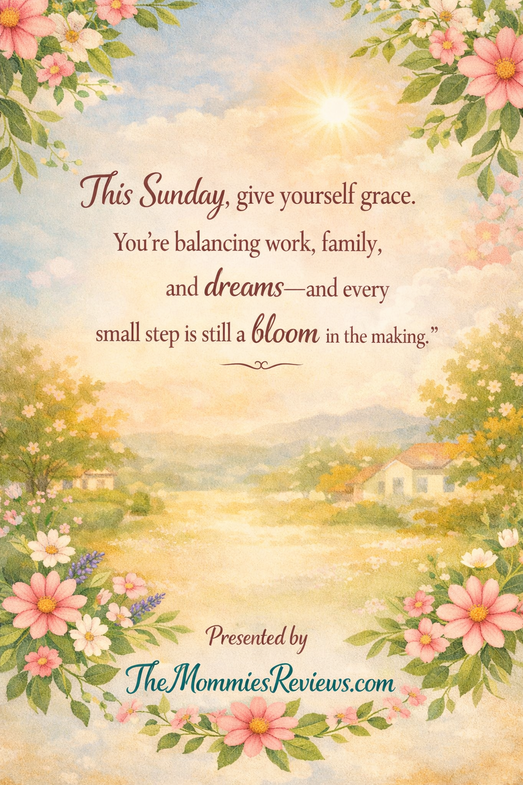 I had forgot to share our Motivational Quote for Sunday. I wanted to remind you to give yourself grace which is something I will be reminding myself. G, C and D