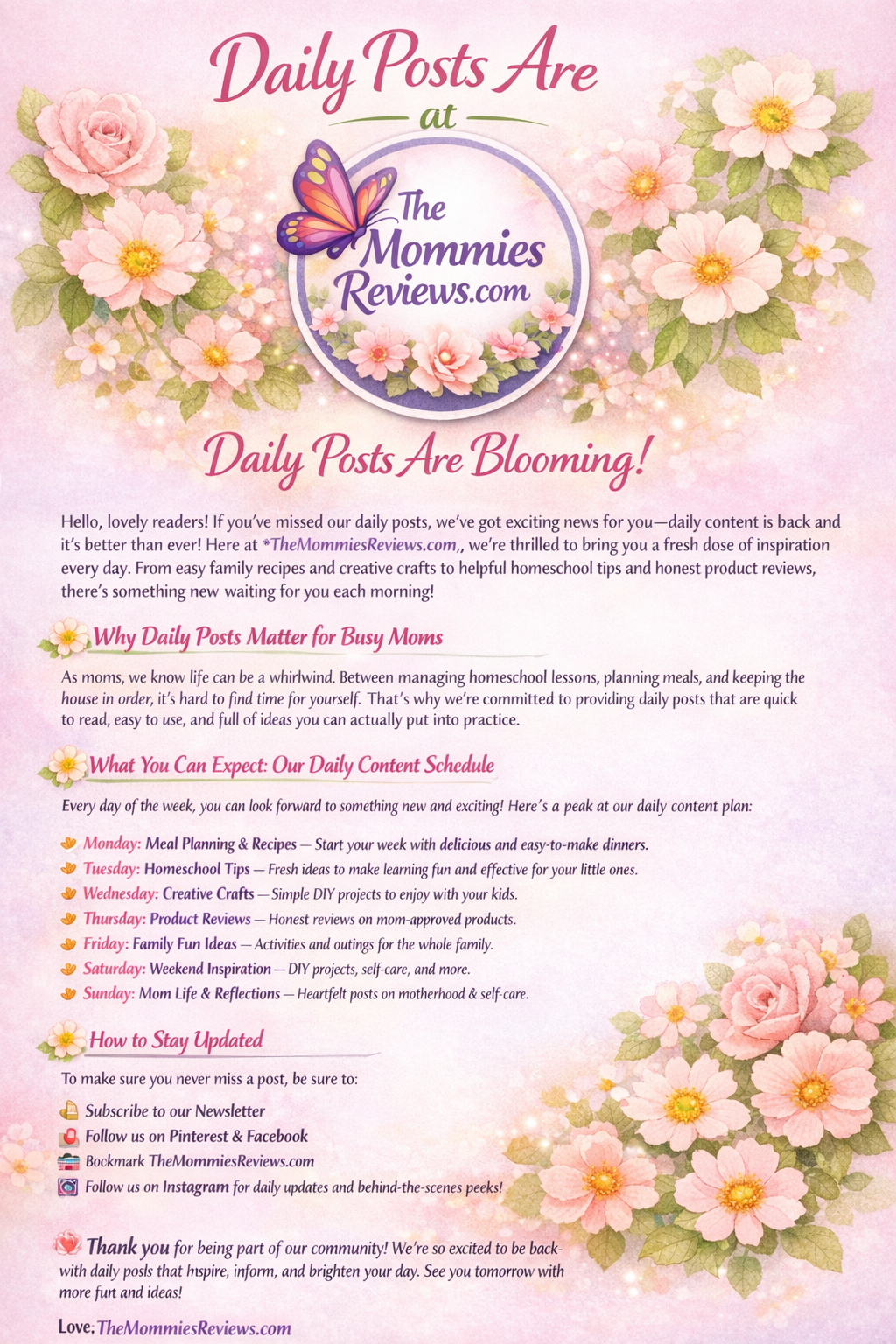 🌸 Daily Posts Are Back — And Better Than Ever!