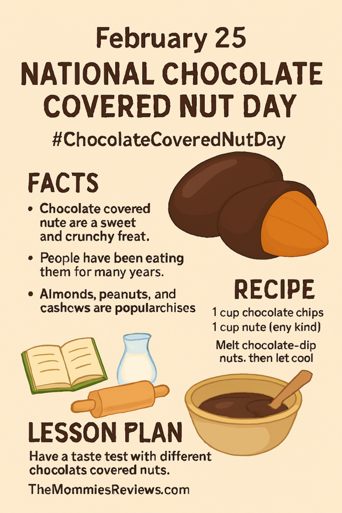 February 25 National Chocolate Covered Nut Day #ChocolateCoveredNutDay