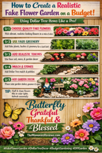 🌸 How to Turn a Townhome Flower Garden into a Realistic Fake Garden (Using Dollar Tree Finds!)