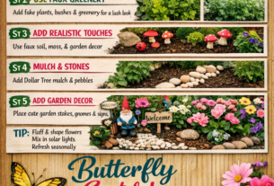 🌸 How to Turn a Townhome Flower Garden into a Realistic Fake Garden (Using Dollar Tree Finds!)