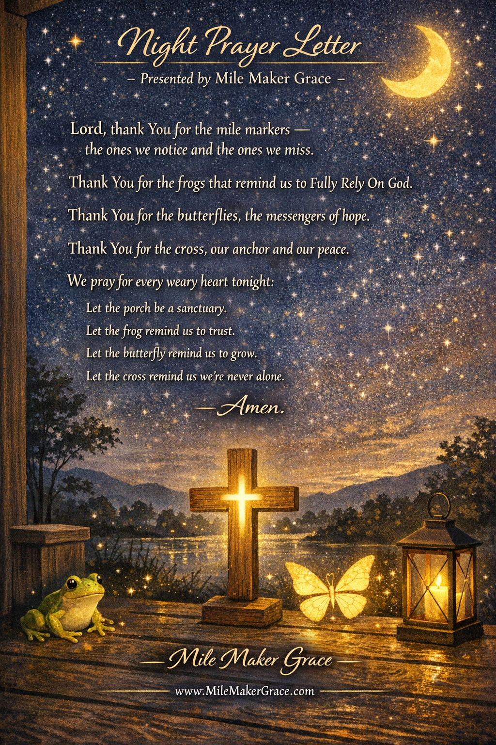 🌙 Mile Marker Grace — Night Prayer Letter