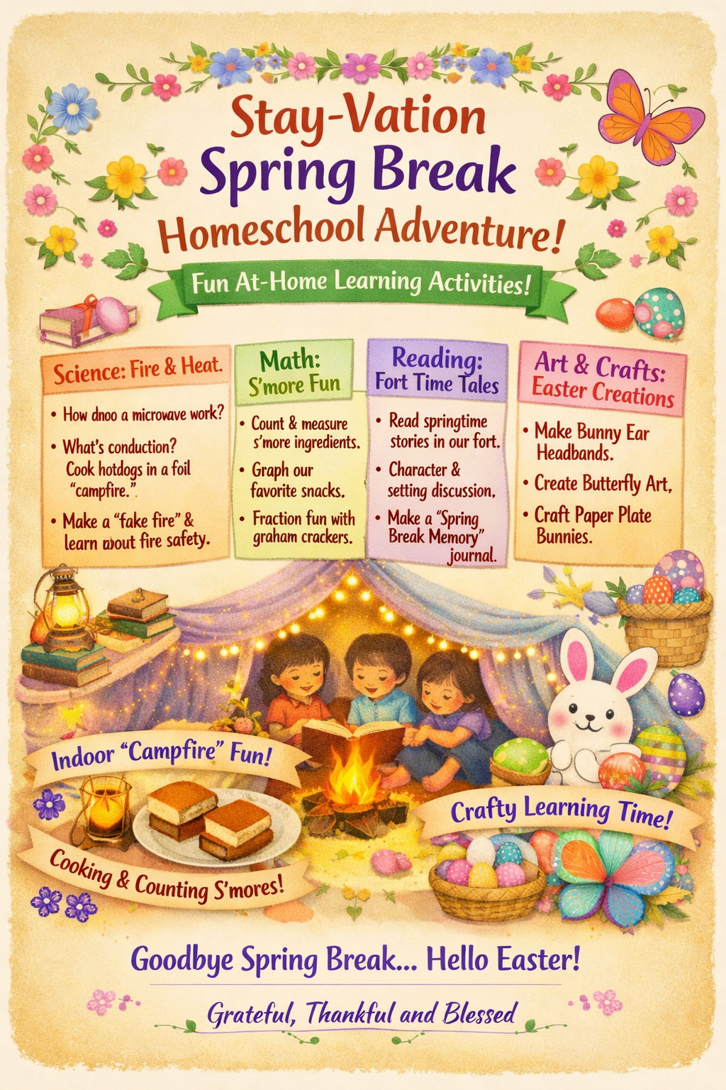 🌸 Stay‑Vation Spring Break Homeschool Lesson Tie‑In