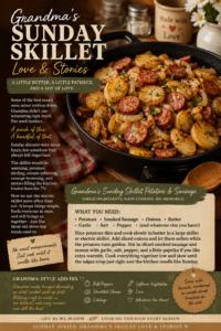 🌿 LIFE AS WE BLOOM — Cooking Through Every Season- Sunday Series: Grandma’s Skillet Love & Stories